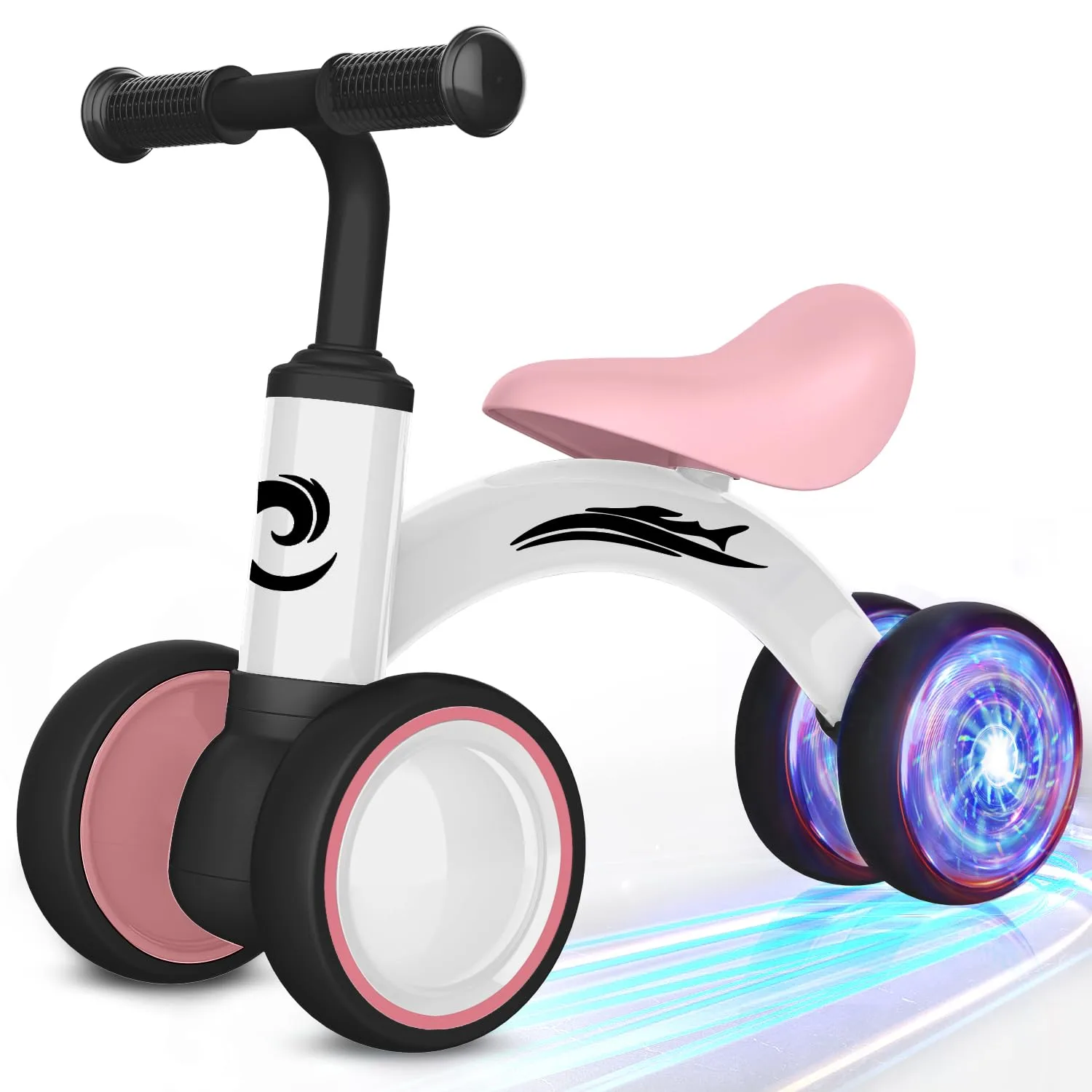 Gamfeiny Colorful Lighting Baby Balance Bike for 1 Year Old Girl Gifts | Toddler First Riding Toy - main product image