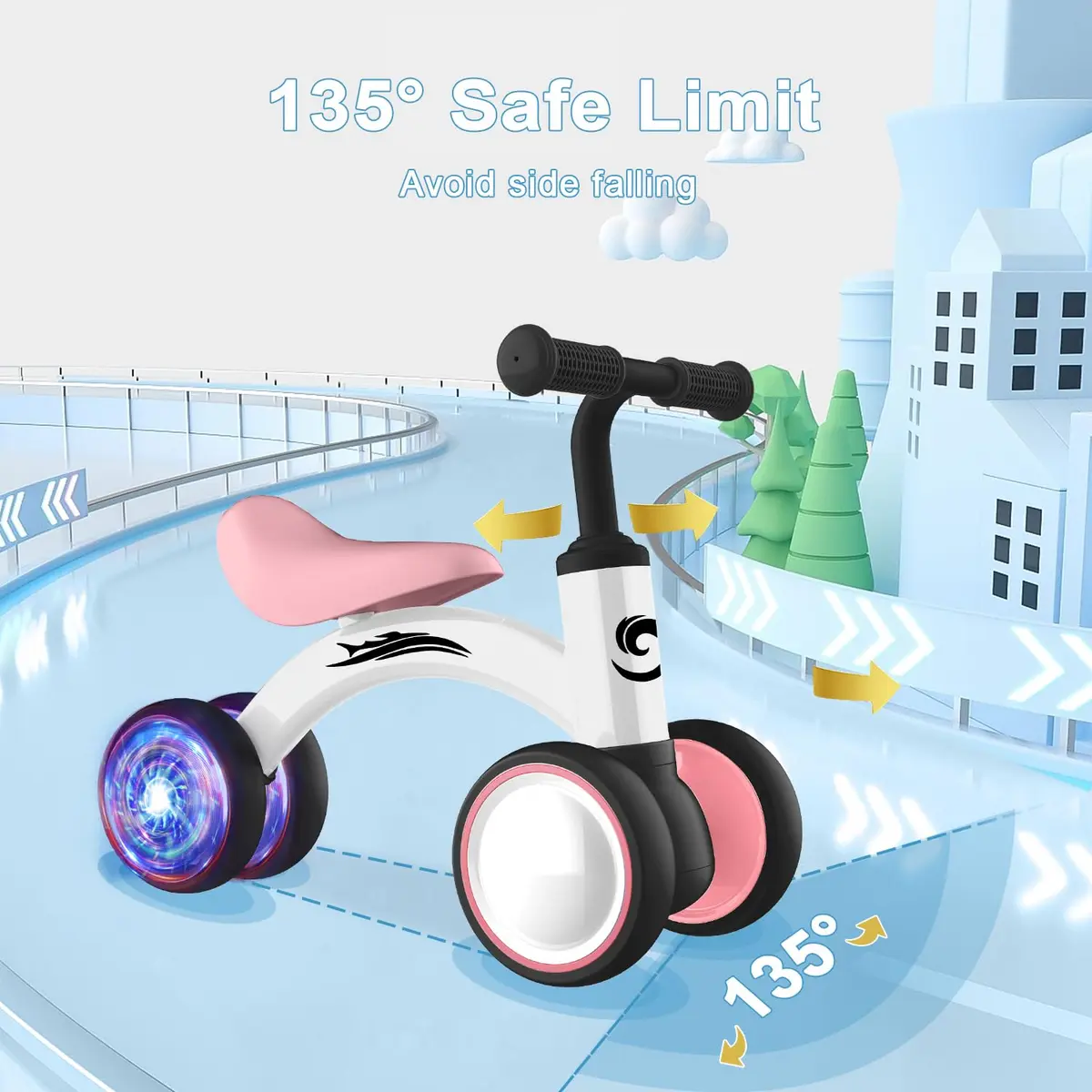 Gamfeiny Colorful Lighting Baby Balance Bike Toys for 1 Year Old Girl Gifts, 10-36 Month Toddler Balance Bike, 2.42 kg (4.6 lb) | No Pedal 4 Silence Wheels & Soft Seat - view 4