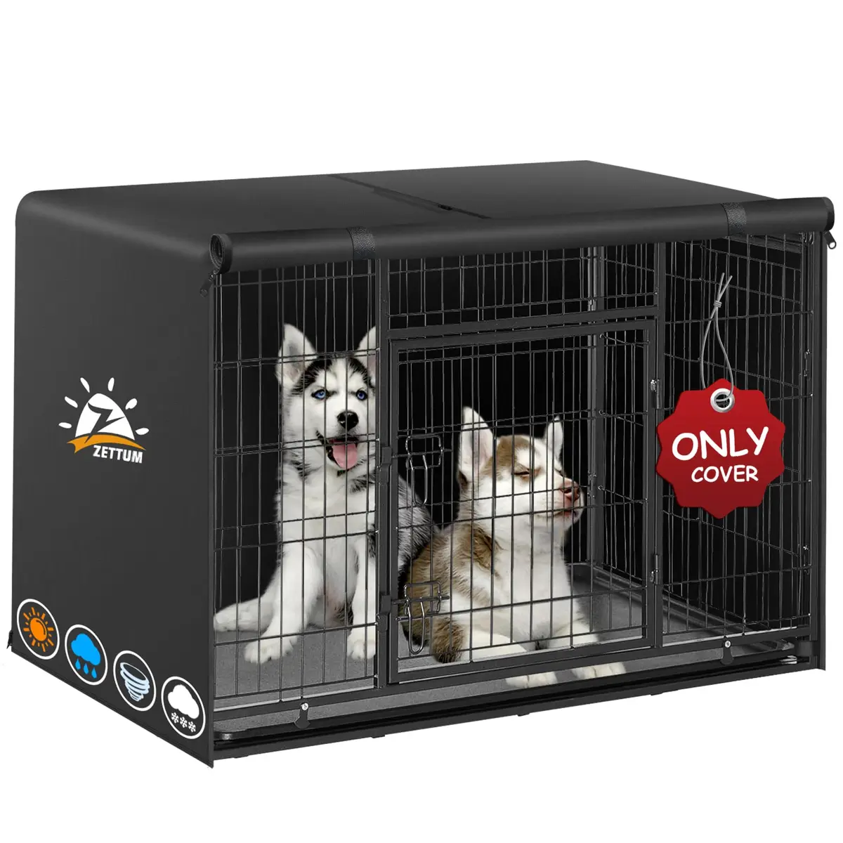 Zettum Dog Crate Cover 30 Inch | Waterproof Heavy Duty Kennel Cover for Small Dogs - main product image