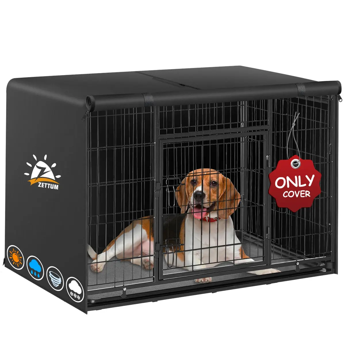 Zettum Dog Crate Cover 48 Inch | Waterproof Heavy Duty Kennel Cover for Medium Dogs - main product image
