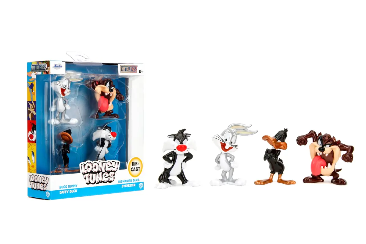 Jada Looney Tunes Metalfigs 4-Pack Bugs Bunny, Tasmanian Devil, Daffy Duck, Sylvester the Cat 2.5" (6.35cm) Metal Figures | Officially Licensed Collectible - main product image