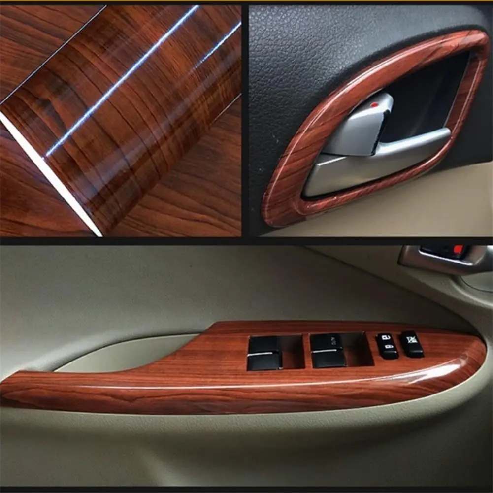 GreceYou Wood Grain Vinyl Wrap Sticker Decal Car Interior Wraps 40x100cm | Waterproof Self-Adhesive DIY Film - view 3
