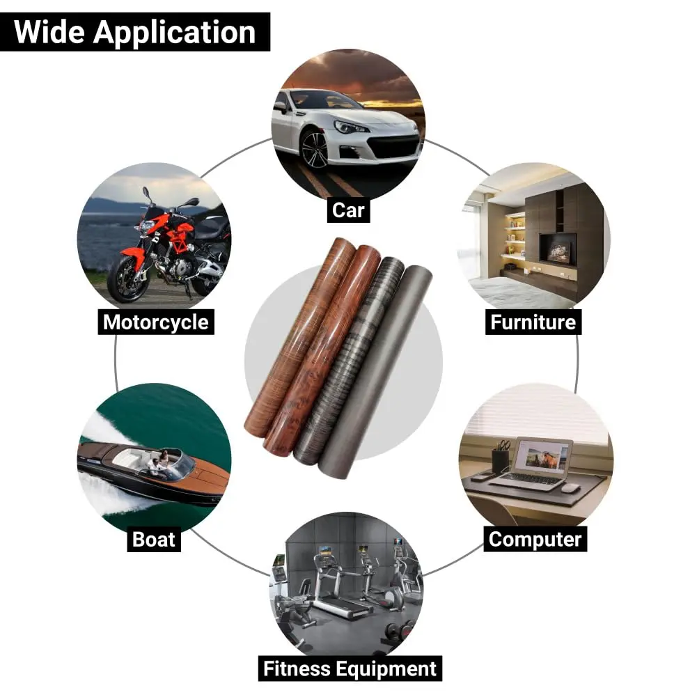 GreceYou Wood Grain Vinyl Wrap Sticker Decal Car Interior Wraps 40x100cm | Waterproof Self-Adhesive DIY Film - view 4