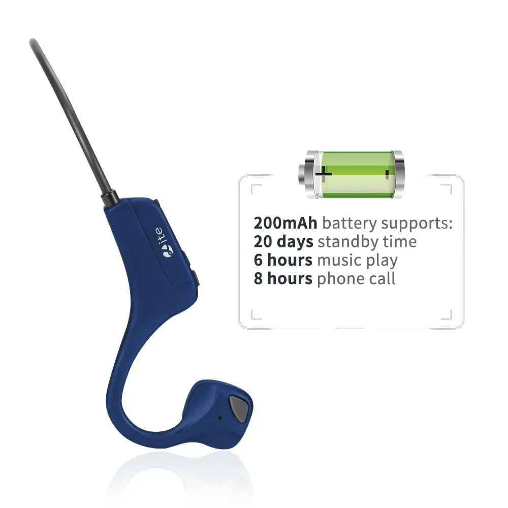 YouthWhisper Open Ear Bone Conduction Headphones Navy Blue | Bluetooth 5.0, IP65 Waterproof, 8-Hour Battery - view 6