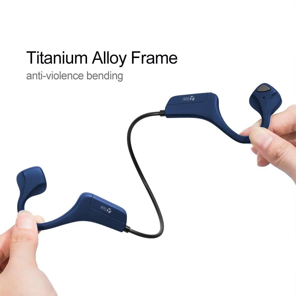 YouthWhisper Open Ear Bone Conduction Headphones Navy Blue | Bluetooth 5.0, IP65 Waterproof, 8-Hour Battery - view 8
