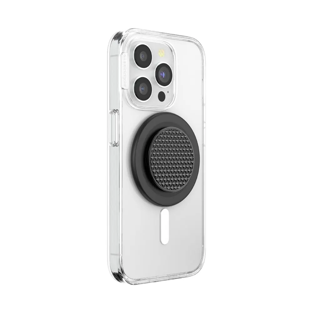PopSockets Phone Grip for MagSafe | Magnetic Holder & Stand, Black Knurl, Aluminum & Polycarbonate, Universal - view 2