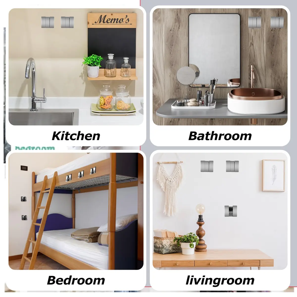 Queekay Storage Hook 4 pcs | Heavy Duty Aluminum Wall Hooks for Bathroom & Closet - view 4