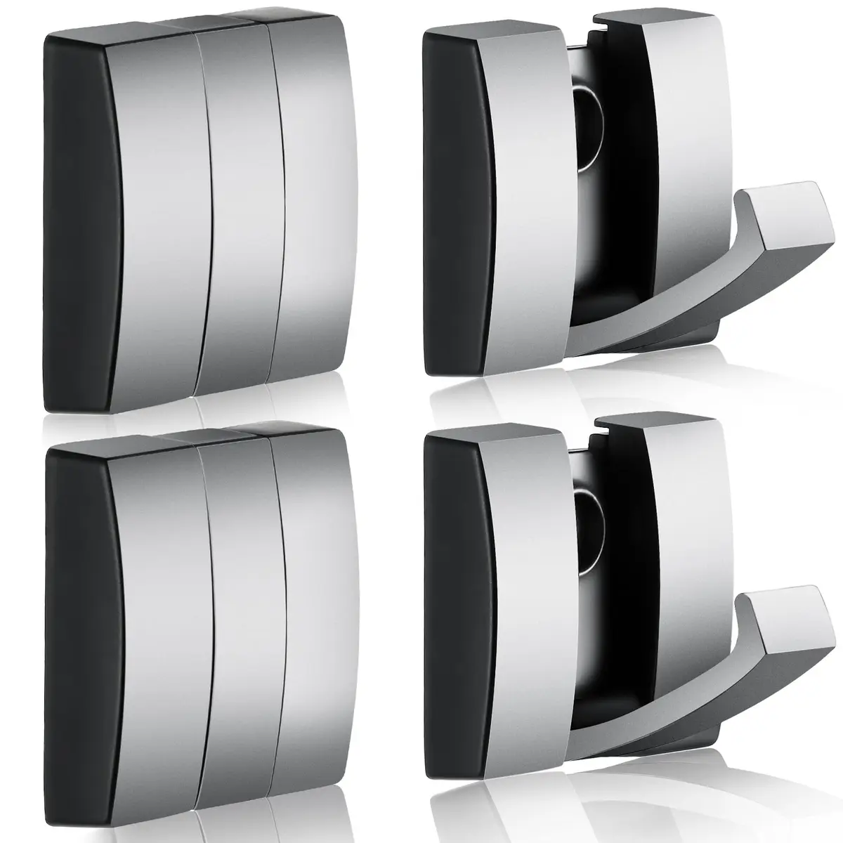 Queekay Storage Hook 4 pcs | Heavy Duty Aluminum Wall Hooks for Bathroom & Closet - main product image