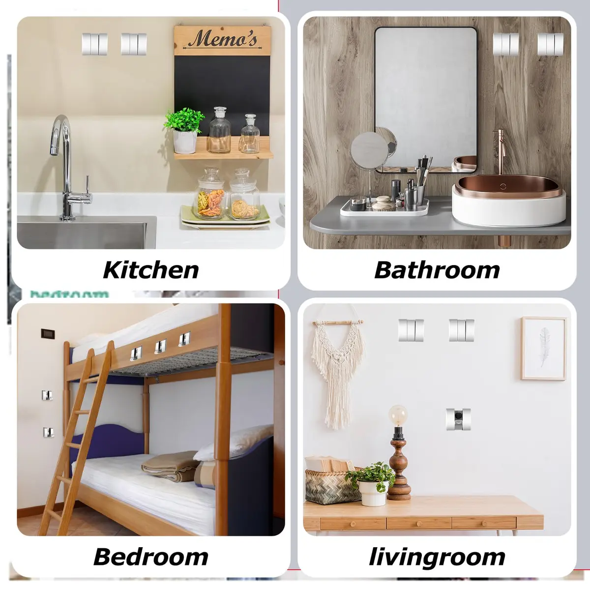Queekay 4 Pcs Folding Hideaway Coat Hooks Space Aluminum | Retractable Wall Hanging Holder for Closet & Bathroom - view 4
