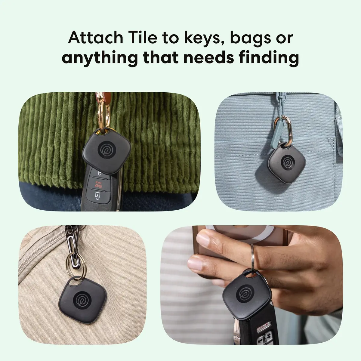 Life360 Tile Starter Pack - Bluetooth Trackers for Keys, Wallets & More | Phone Finder & SOS (2-Pack, Black Mate/Slim) - view 2