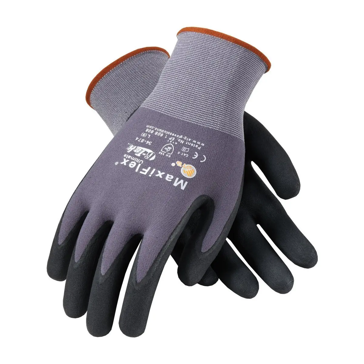 MaxiFlex 34-874 Gloves Nitrile Micro-Foam Grip Palm & Fingers | Excellent Grip & Abrasion Resistance - main product image