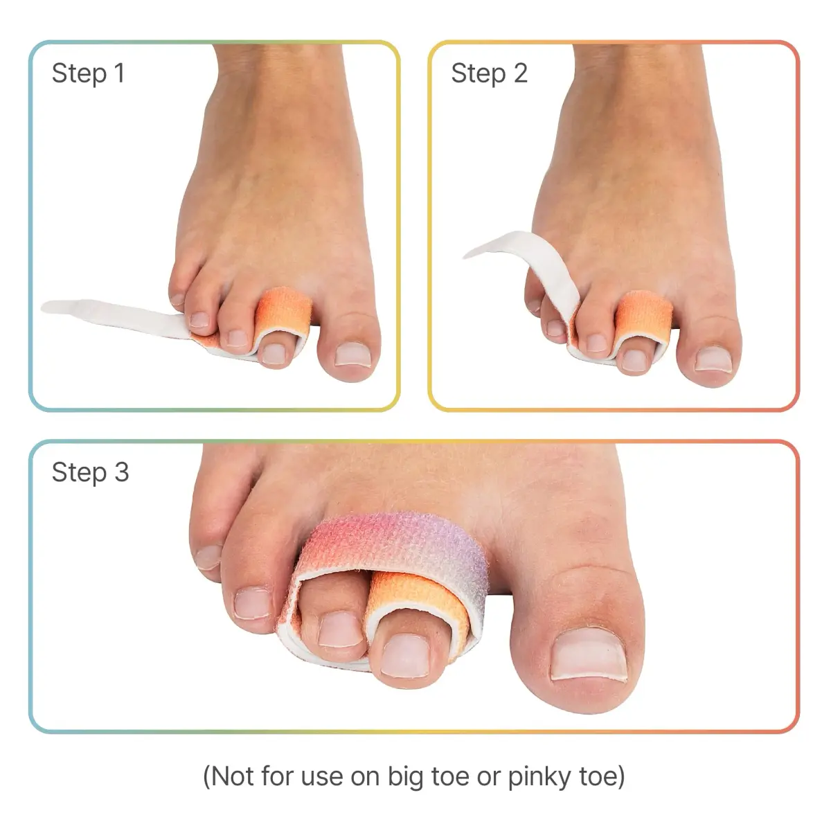 ZenToes Hammer Toe Straightener & Broken Toe Splint Wraps, 4 Ct | Soft Fabric Support for Middle Toes - view 8