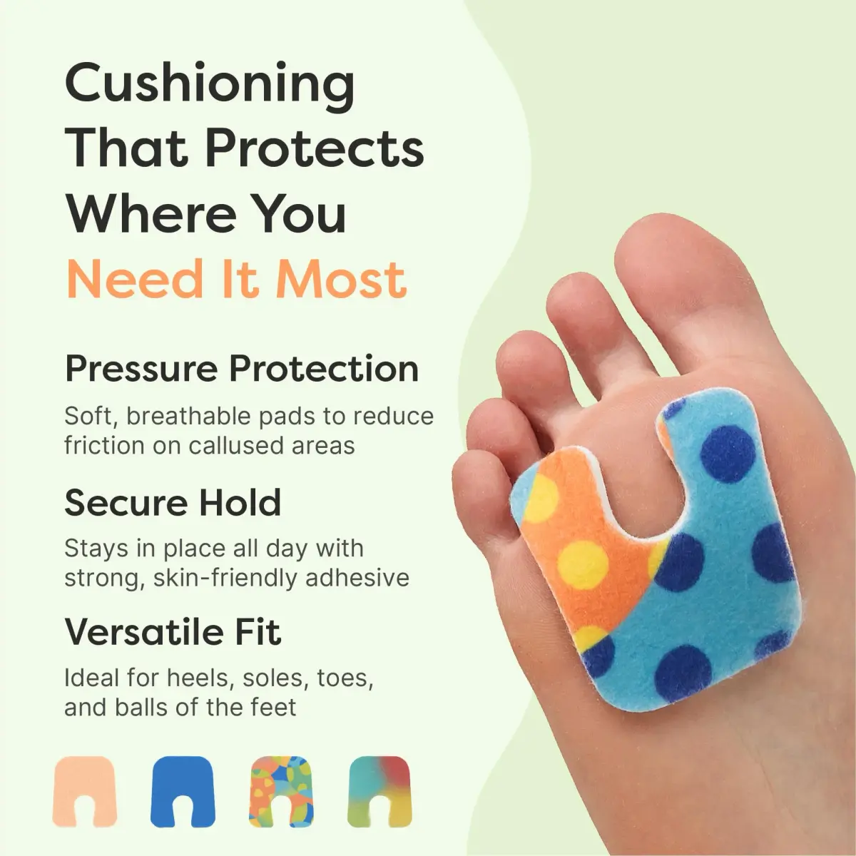 ZenToes U-Shaped Felt Callus Pads 18 Count | Protects Feet from Friction and Pressure - view 3