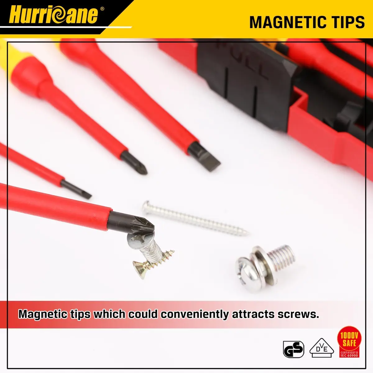 HURRICANE 13 Piece 1000V Insulated Electrician Screwdriver Set | Cr-V Magnetic Tips for Professional & Home Repair - view 5
