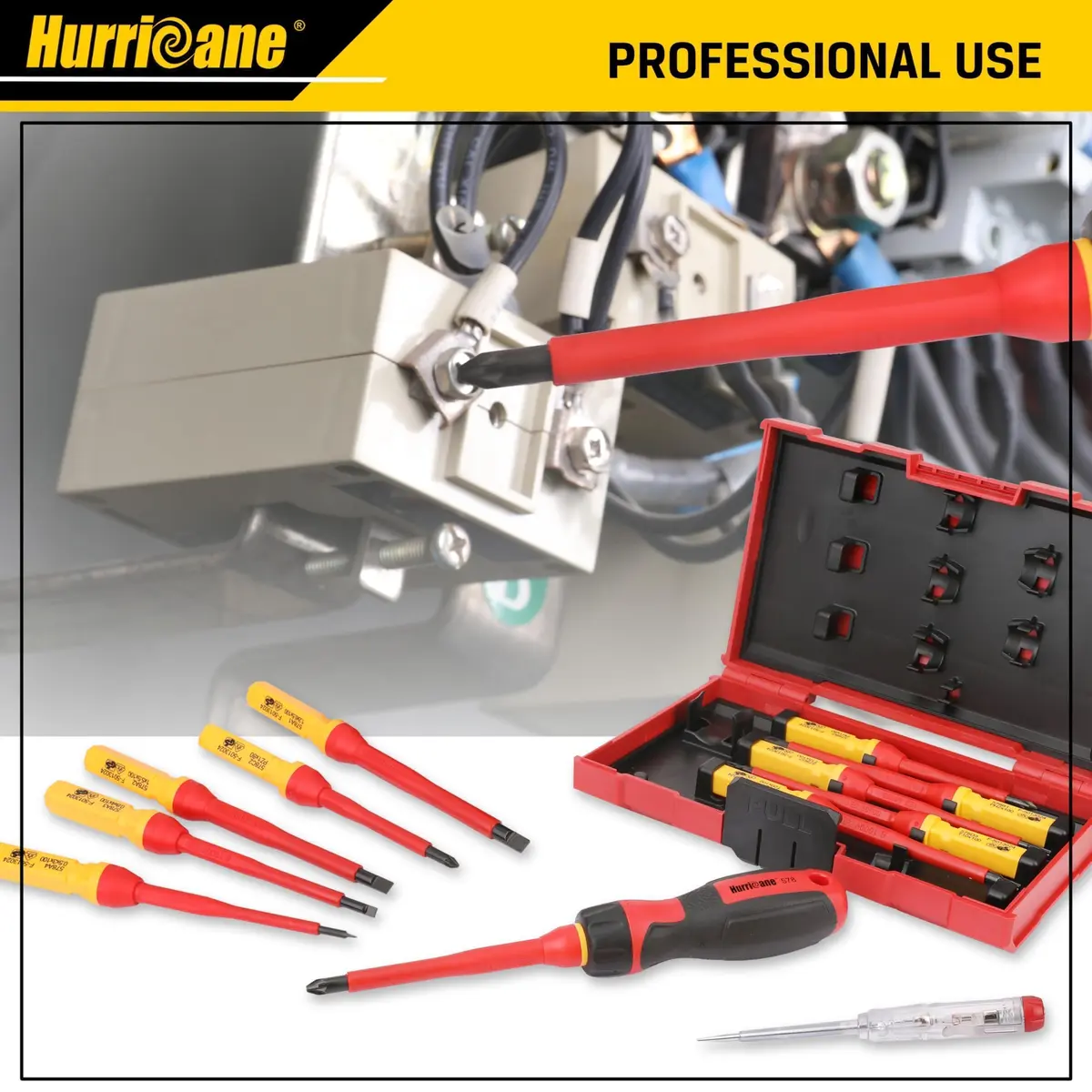 HURRICANE 13 Piece 1000V Insulated Electrician Screwdriver Set | Cr-V Magnetic Tips for Professional & Home Repair - view 6