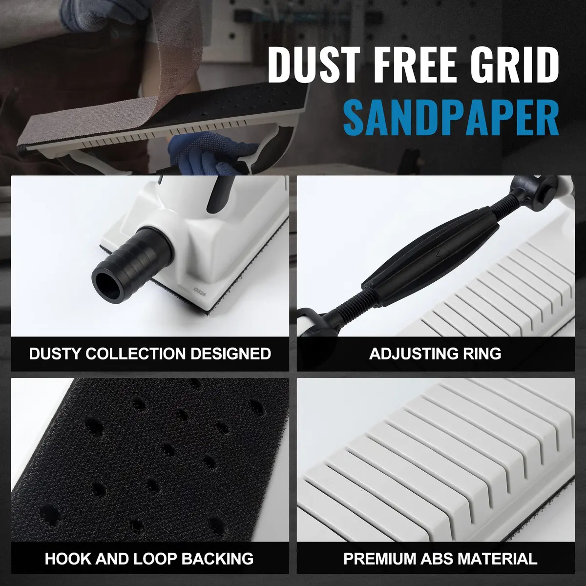 S SATC Adjustable Radius Longboard Sanding Block 70mm x 400mm (2.75" x 15.75") with 10pc Mesh Sandpaper | Flexible Auto Body & Woodworking Tool - view 5
