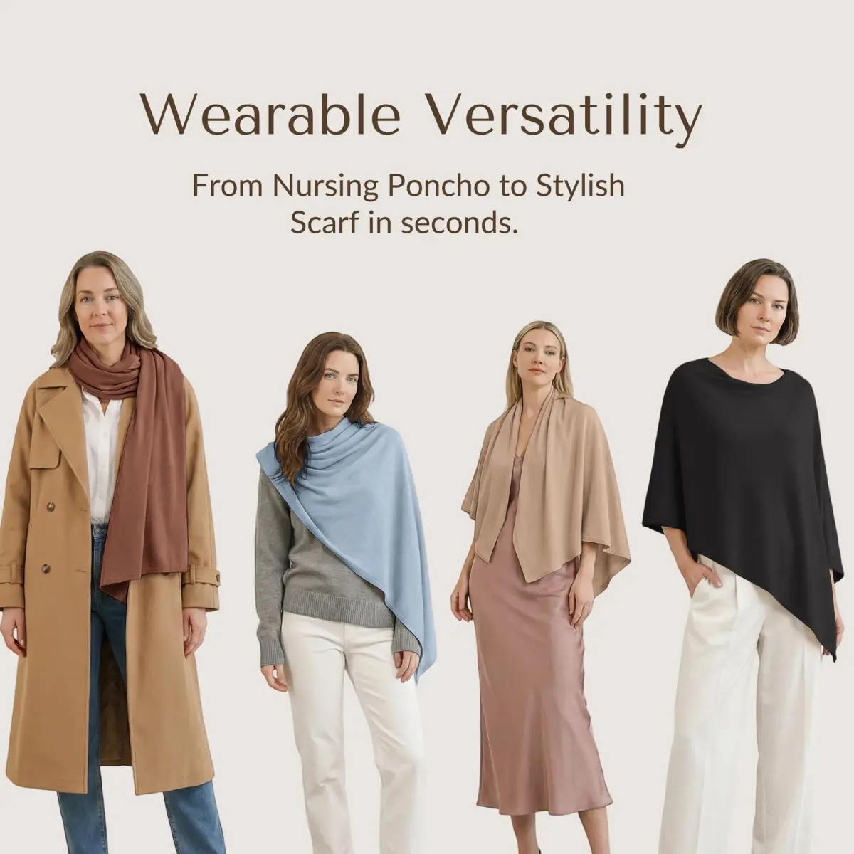 Konssy Rayon Made from Bamboo Nursing Cover for Breastfeeding, 156 g (5.5 oz) | Breathable & Stretchy for 360° Privacy - view 5
