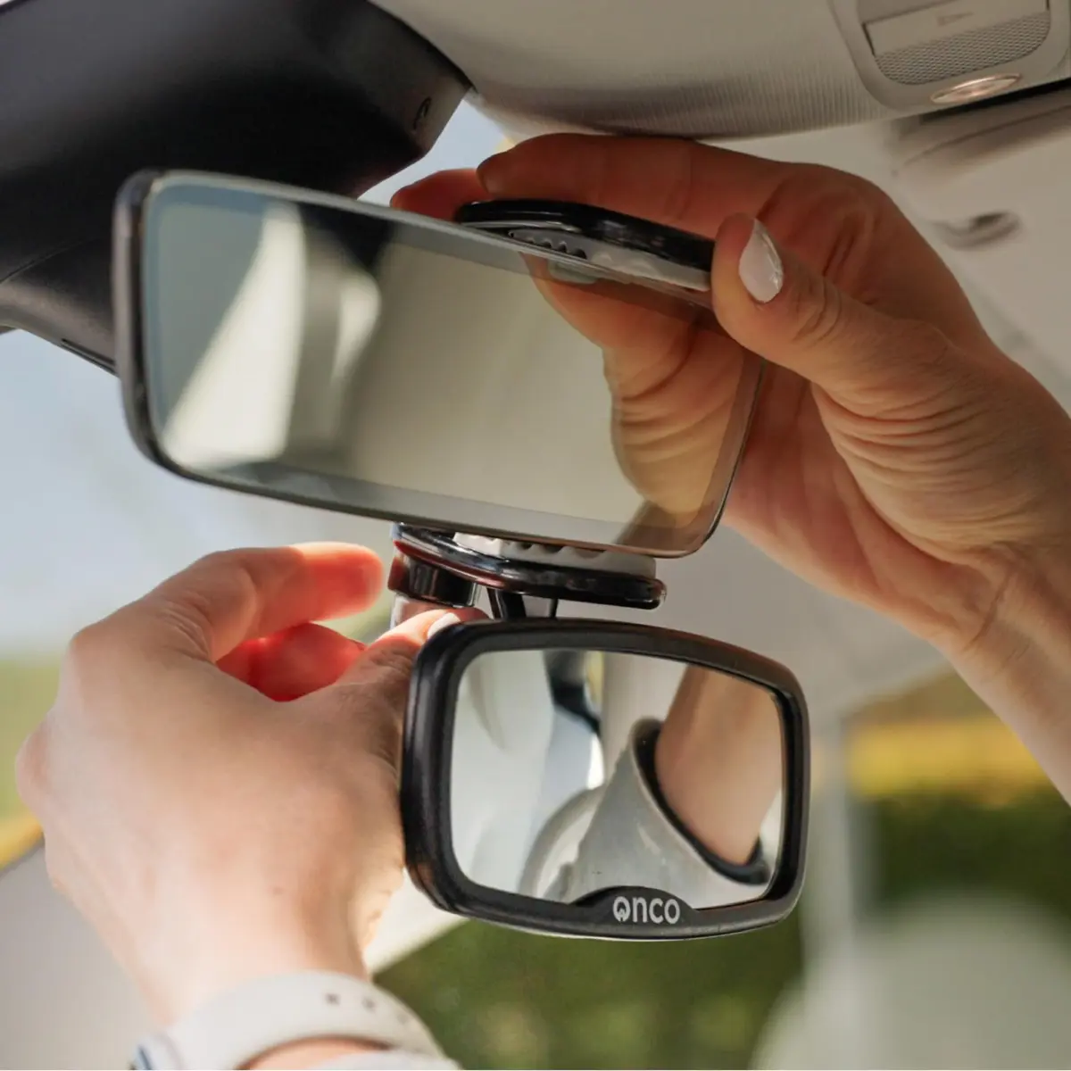 Onco Baby Car Mirror for Forward Facing Seats | Clip-On Shatterproof Convex Mirror - view 7