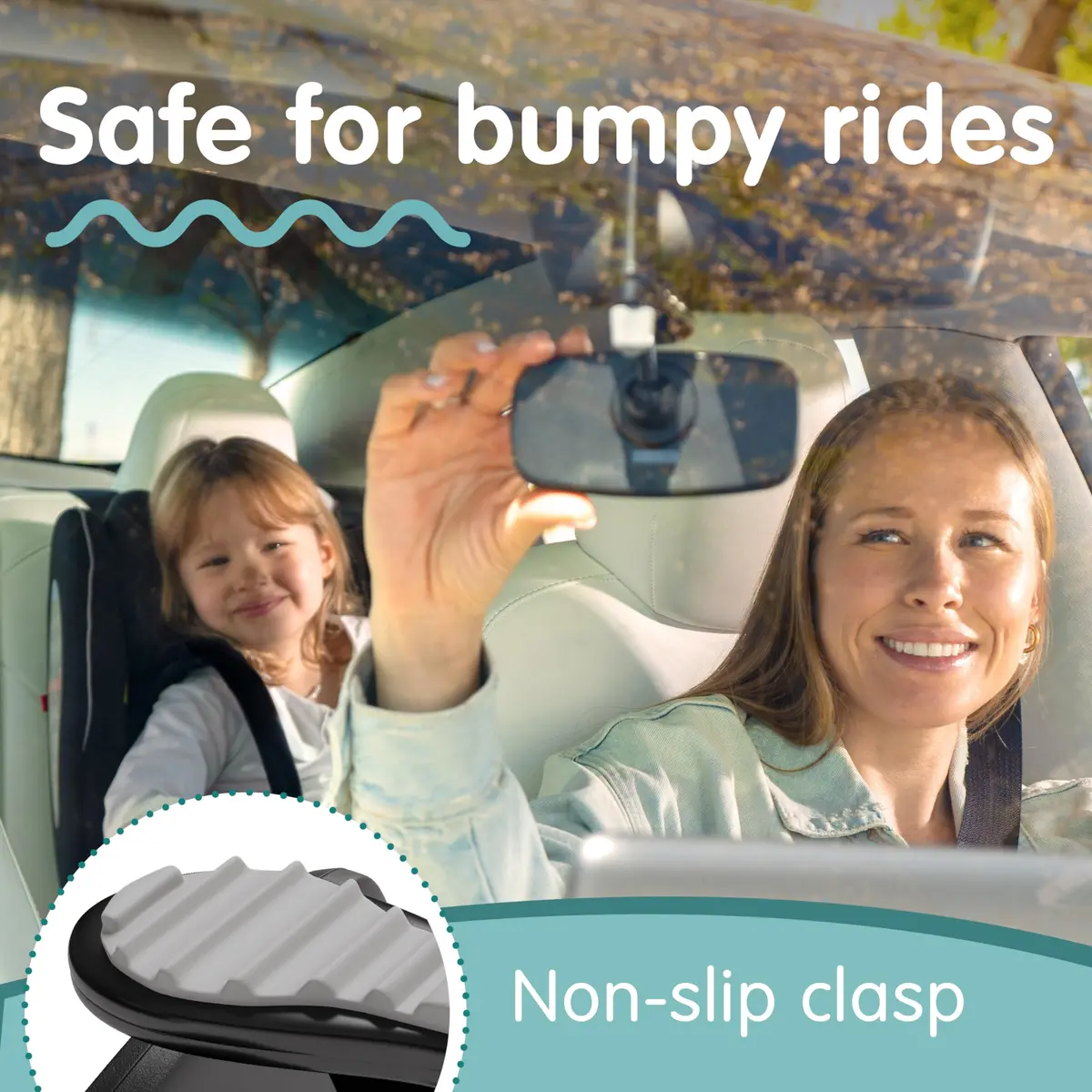 Onco Baby Car Mirror for Forward Facing Seats | Clip-On Shatterproof Convex Mirror - view 4