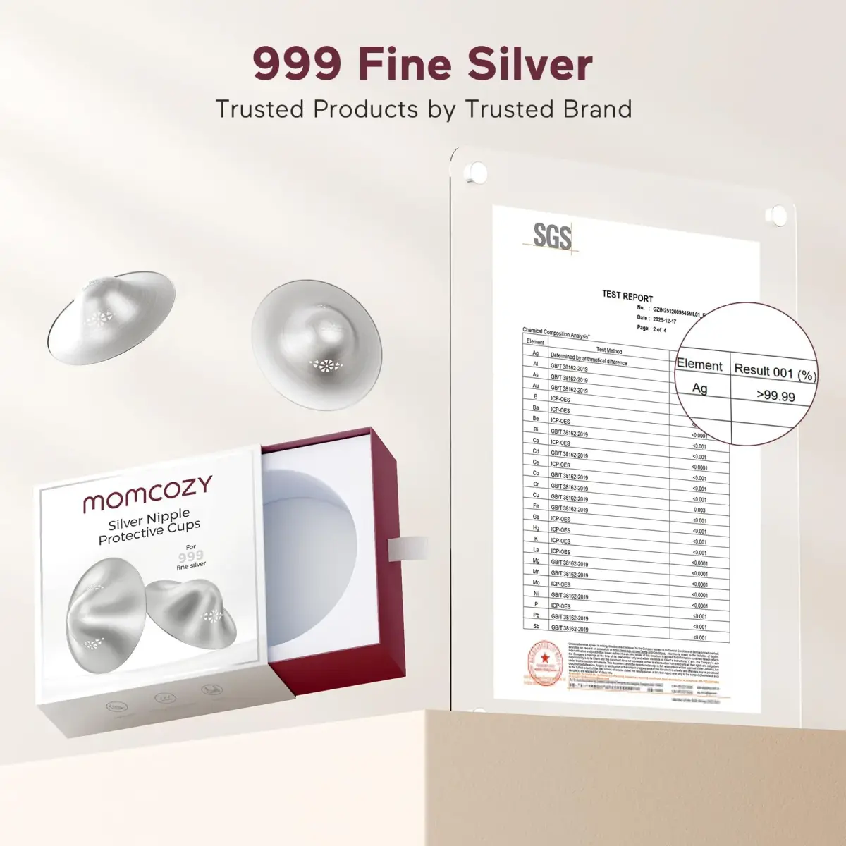 Momcozy 999 Silver Nursing Cups Regular-Hole Size | Essential Postpartum Healing - view 4