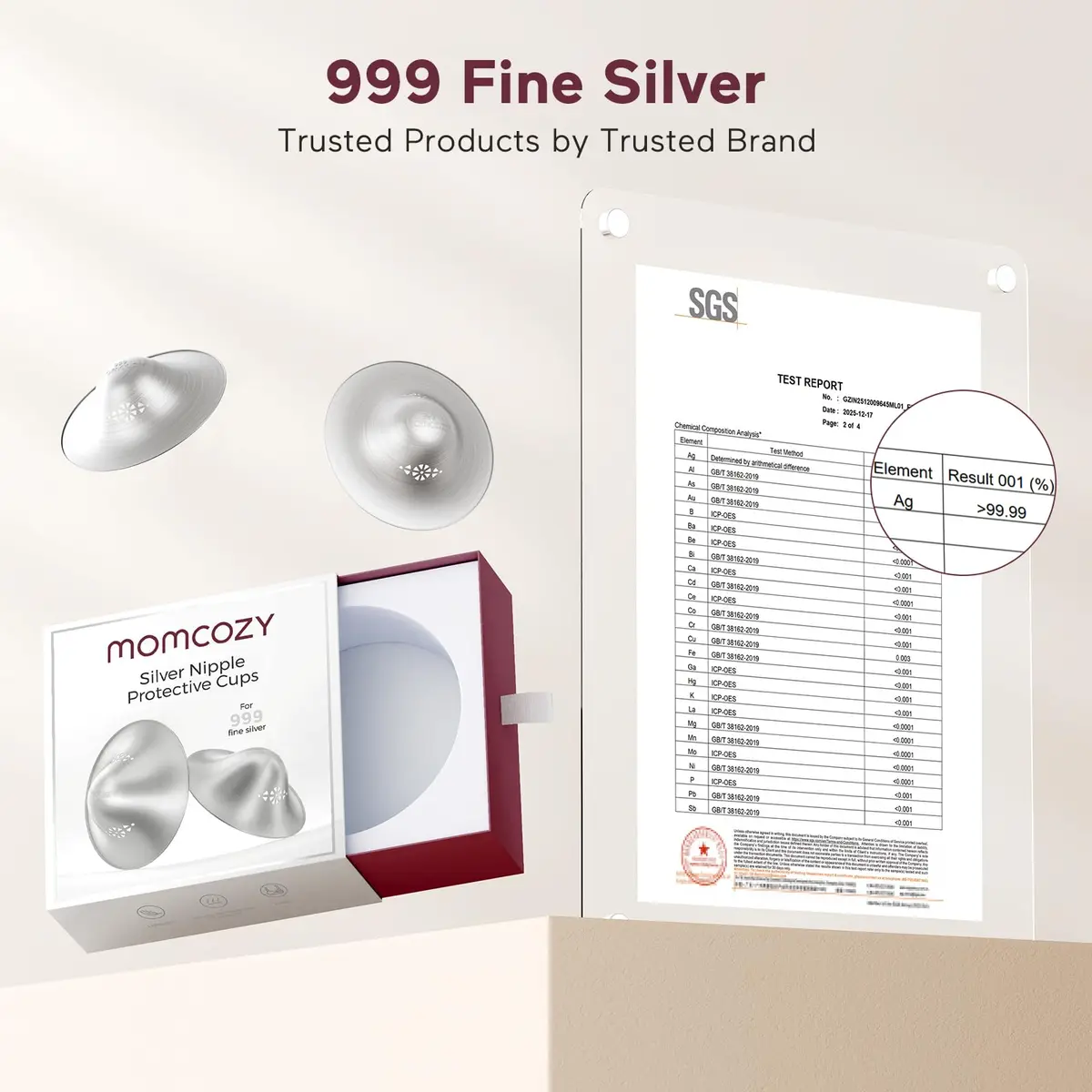Momcozy 999 Silver Nursing Cups Regular Size | Perforated Design for Postpartum Healing - view 4
