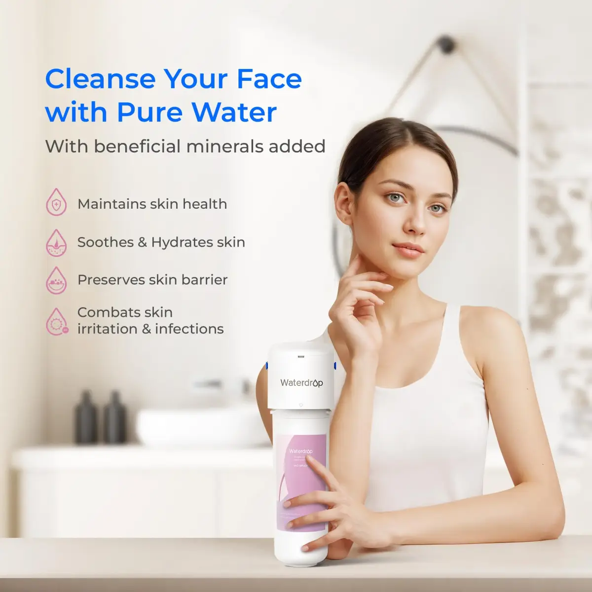 Waterdrop BFU2 Bathroom Sink Filter for Skincare 320 Gallons | Reduces Chlorine & Scale - view 7