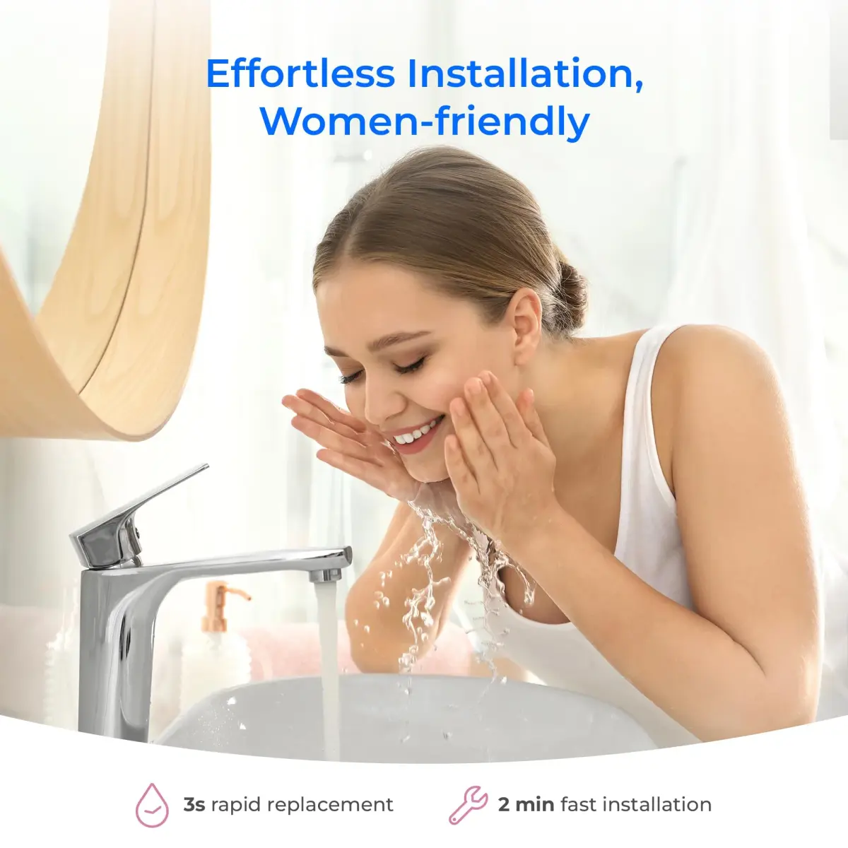 Waterdrop BFU2 Bathroom Sink Filter for Skincare 320 Gallons | Reduces Chlorine & Scale - view 9