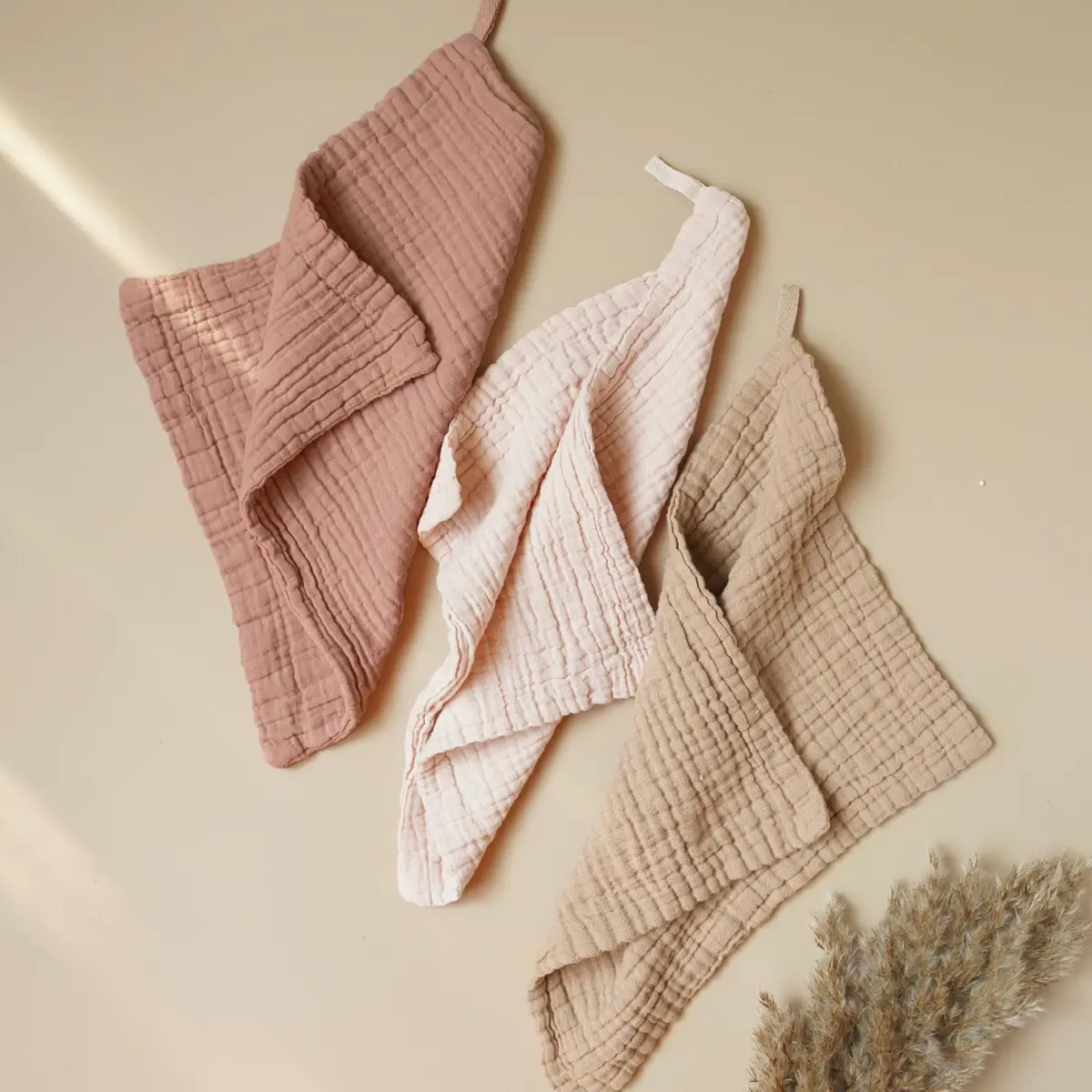 Konssy 7 Pack Muslin Baby Washcloths 28cm x 28cm | Ultra-Soft & Absorbent Cotton for Newborns - view 2