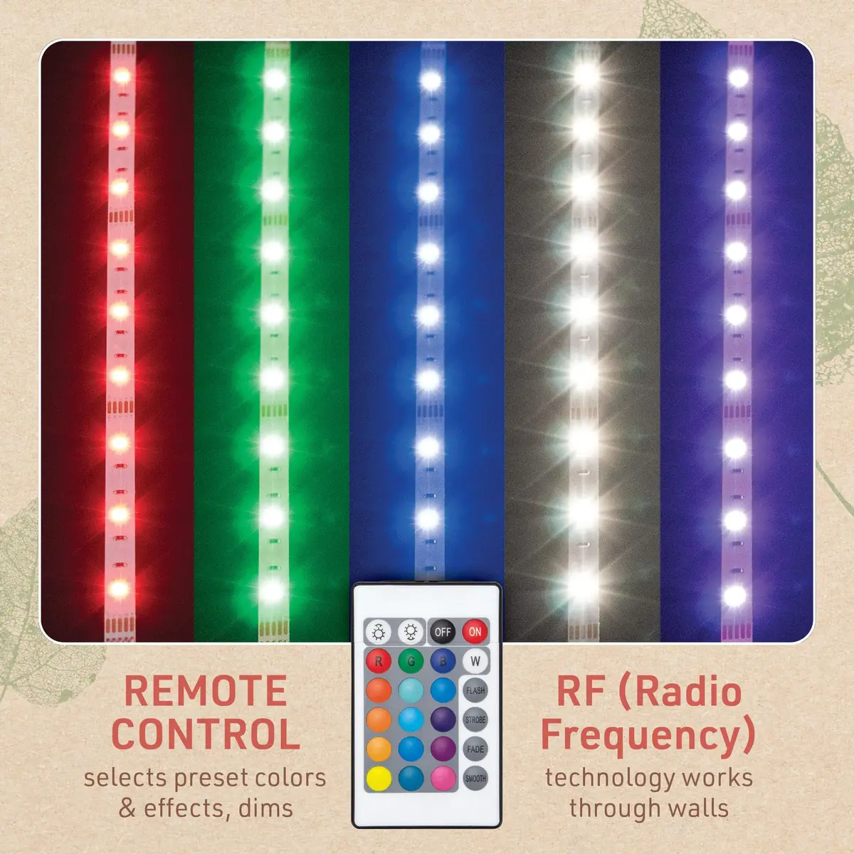Birch Lighting Multicolor 12" LED Strip Light Kit with Remote | Dimmable, Color Changing, Easy Install - view 2