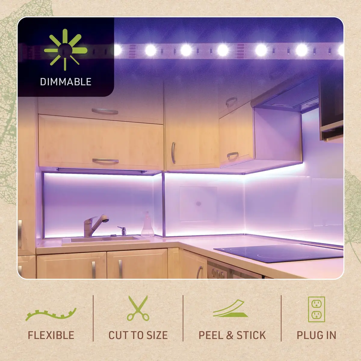 Birch Lighting Multicolor 12" LED Strip Light Kit with Remote | Dimmable, Color Changing, Easy Install - view 4