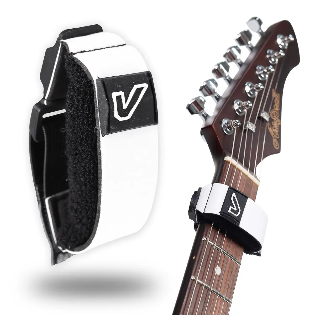 Gruv Gear Fret Wrap & Guitar Mute Pro, Small White | String Dampener for Acoustic, Electric & Bass - main product image