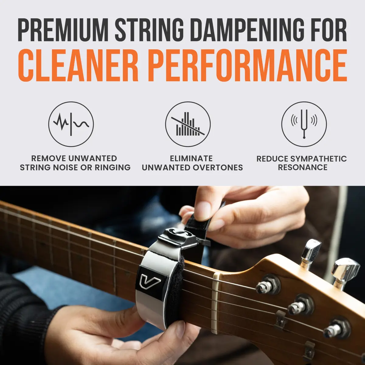 Gruv Gear Fret Wrap & Guitar Mute Pro, Small White | String Dampener for Acoustic, Electric & Bass - view 3