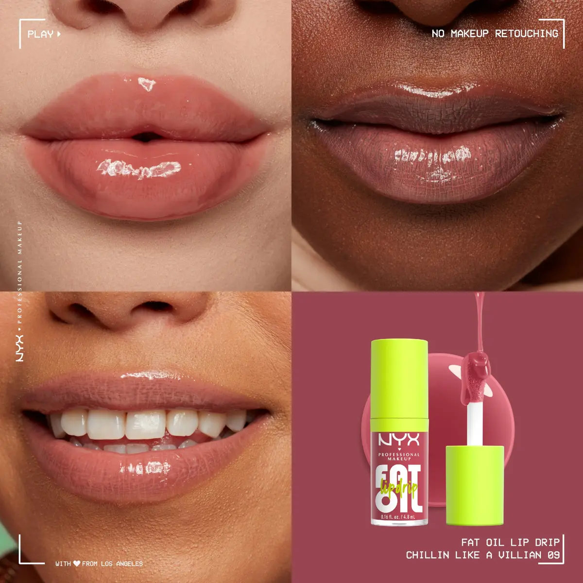 NYX PROFESSIONAL MAKEUP Fat Oil Lip Drip Tinted Lip Gloss, Chillin Like a Villain (Pale Dusty Rose) 4.7ml (0.16 Fl Oz) | Vegan & Hydrating - view 3