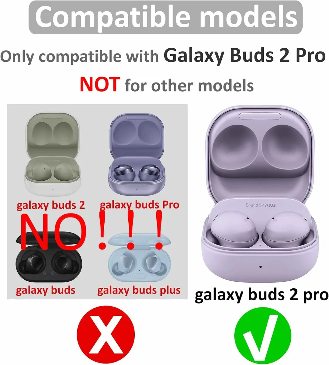BLLQ Replacement Earbud Tips for Samsung Galaxy Buds 2 Pro, 3 Pairs S/M/L Soft Silicone Ear Tips | Bora Purple - view 2