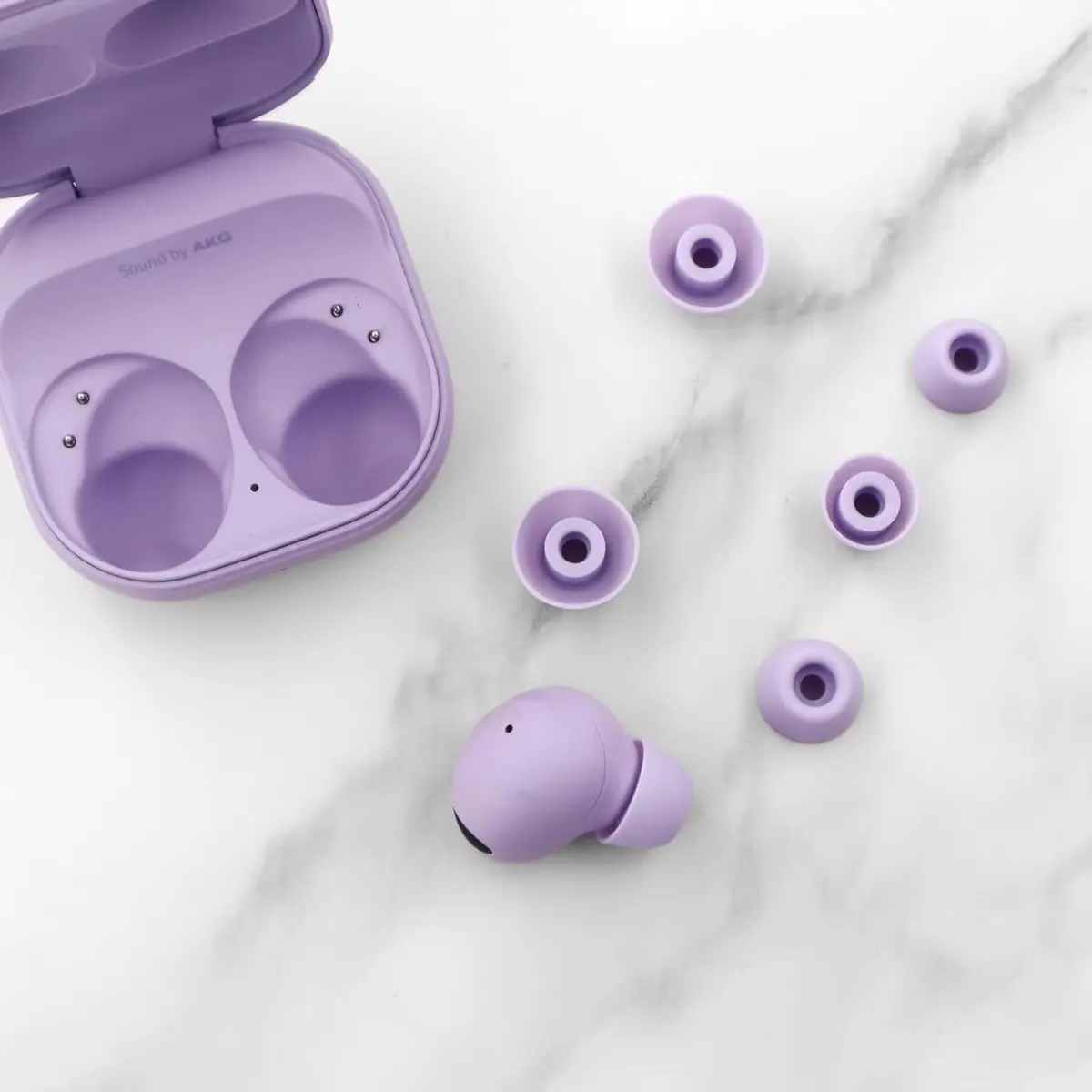 BLLQ Replacement Earbud Tips for Samsung Galaxy Buds 2 Pro, 3 Pairs S/M/L Soft Silicone Ear Tips | Bora Purple - view 4