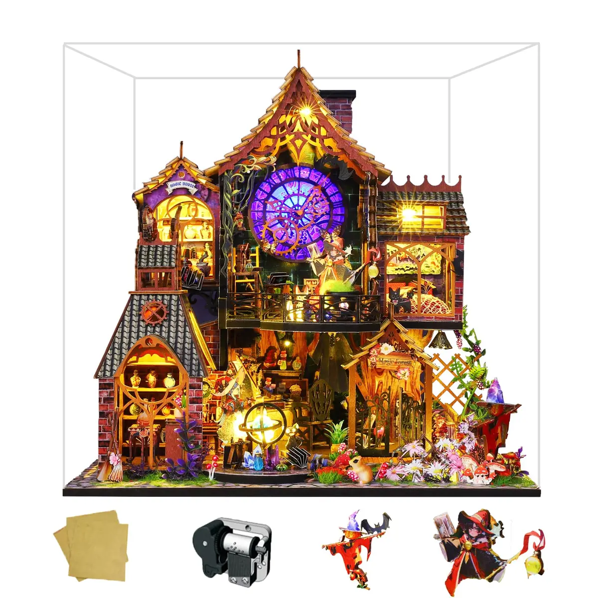 Spilay Dollhouse Miniature with Furniture,DIY Wooden Crafts, 1:24 Scale, Creative Room Idea Gift for Adults & Kids - main product image