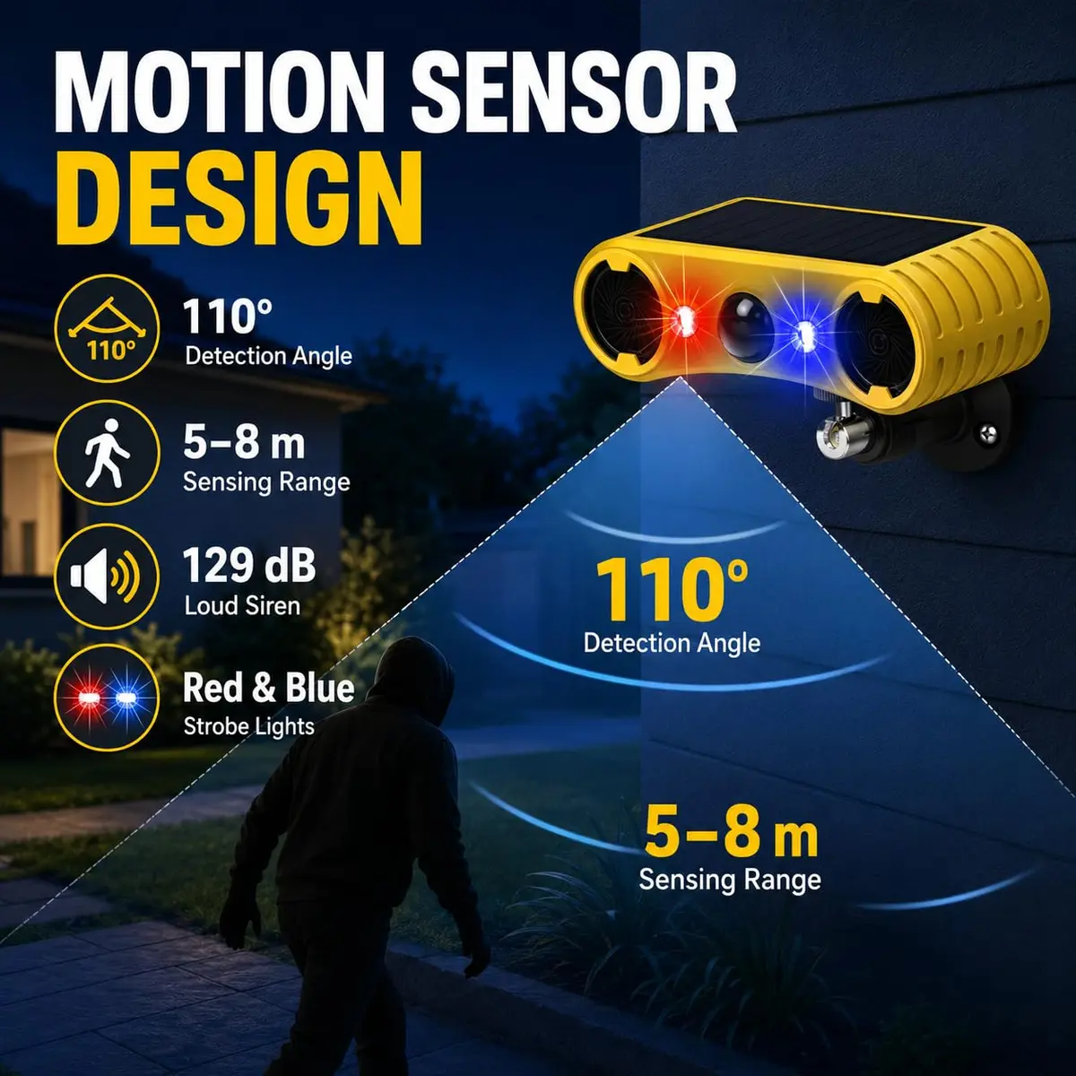 keeda Motion Detector Device 13 Sound Modes | Waterproof Infrared Security Alarm (4) - view 2