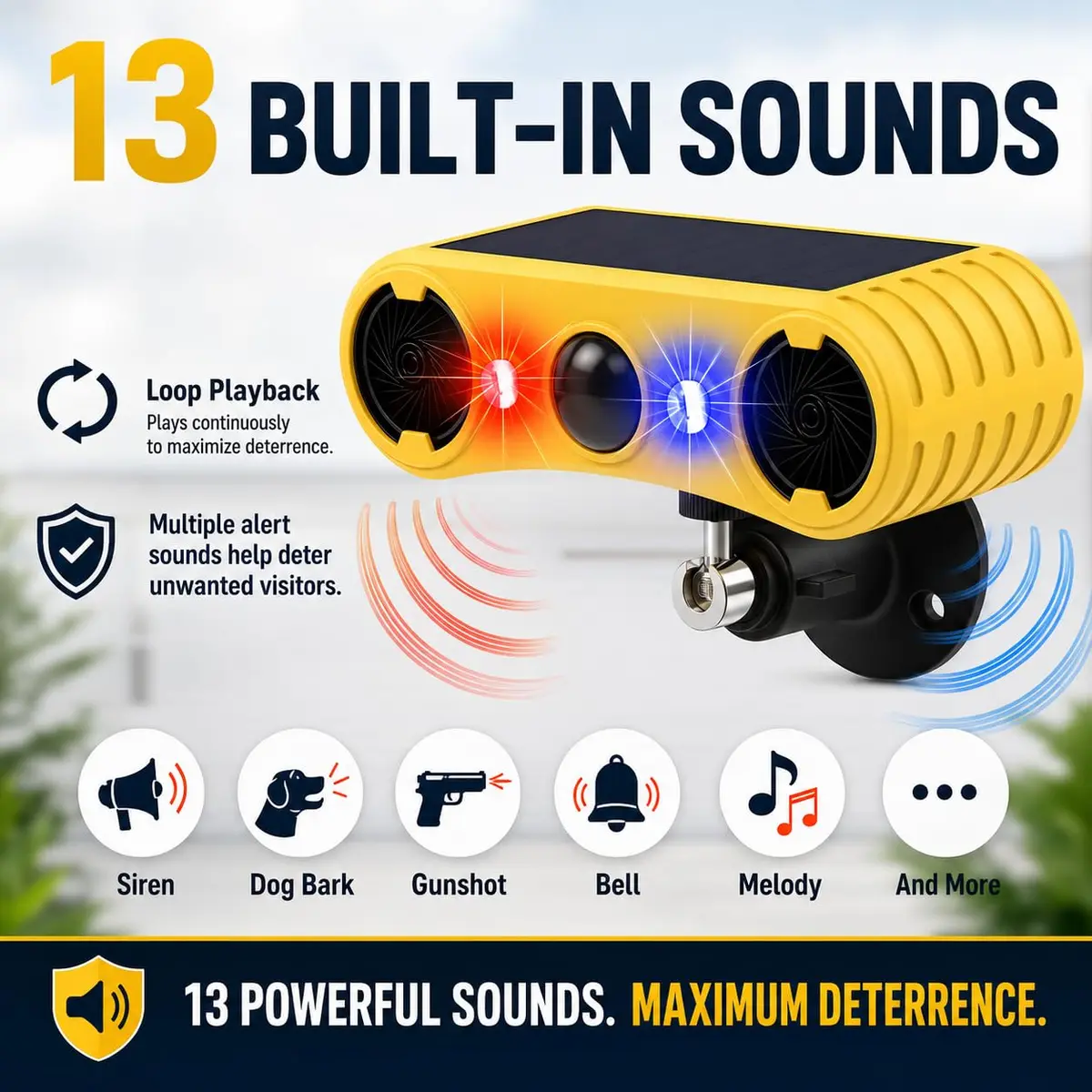 keeda Motion Detector Device 13 Sound Modes | Waterproof Infrared Security Alarm (4) - view 4