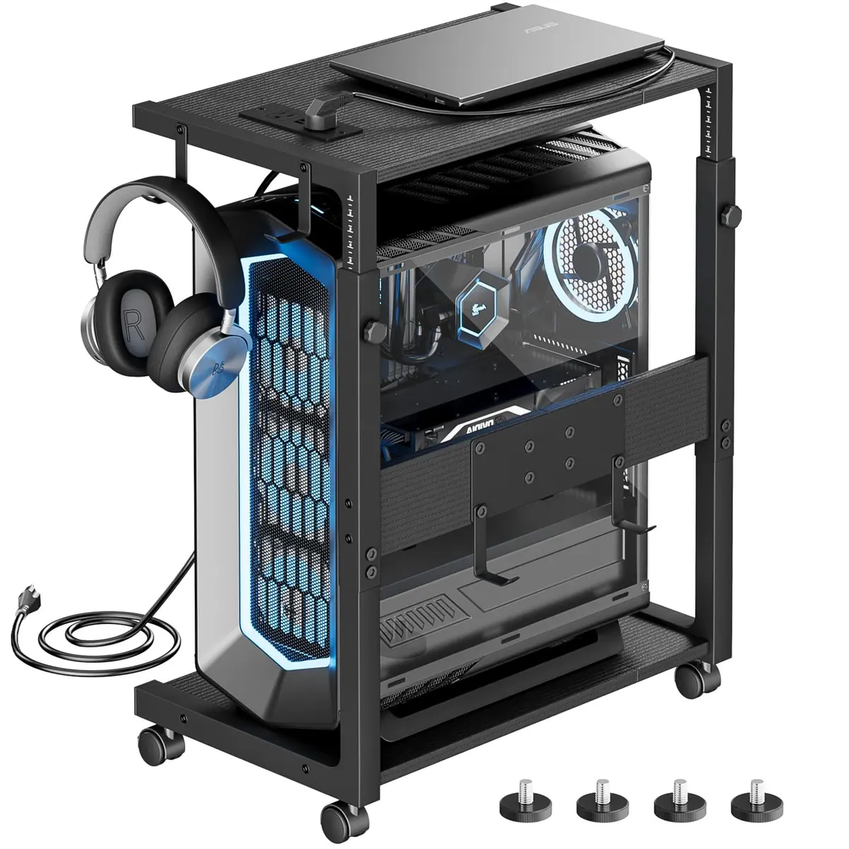 JANE EYRE Computer Tower Stand - 23.03"-28.3" Height Adjustable | Versatile, Ergonomic & Stylish - main product image