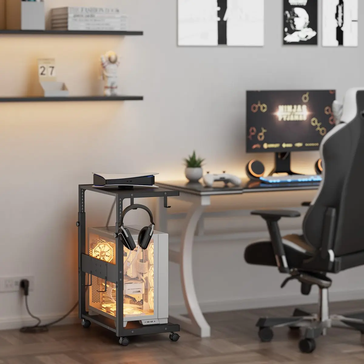 JANE EYRE Computer Tower Stand - 23.03"-28.3" Height Adjustable | Versatile, Ergonomic & Stylish - view 5