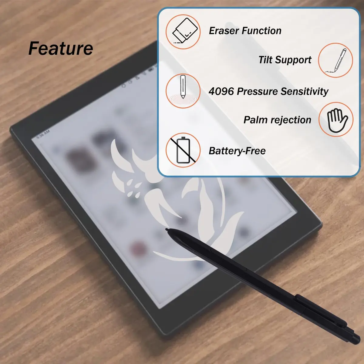 LiXiongBao Stylus Pen for BOOX 2/3 with Eraser | 4096 Pressure Levels, Ergonomic Design - view 3