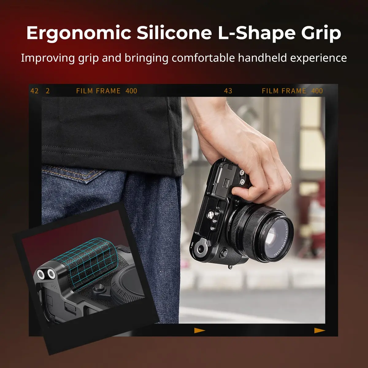 SMALLRIG L-Shape Handgrip for FUJIFILM X-T50 | Ergonomic Silicone Grip, Quick Release Plate, Shutter Button, Hot Shoe Cover - view 4