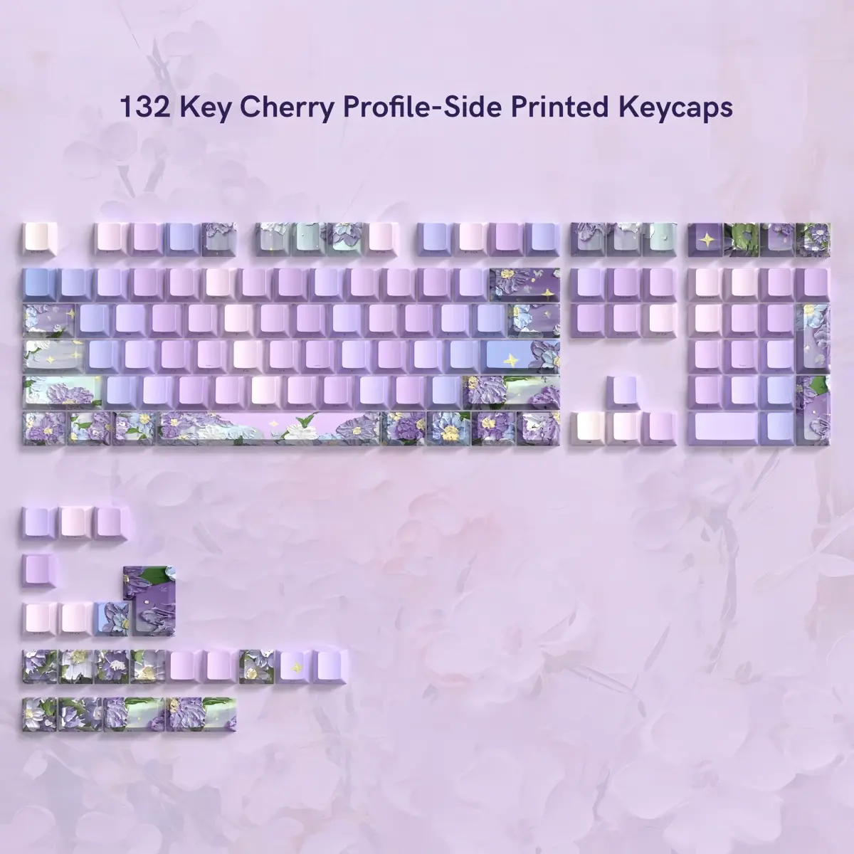 dagaladoo Purple Double Shot PBT Keycaps Set | 130 Keys Cherry Profile Shine Through - view 2