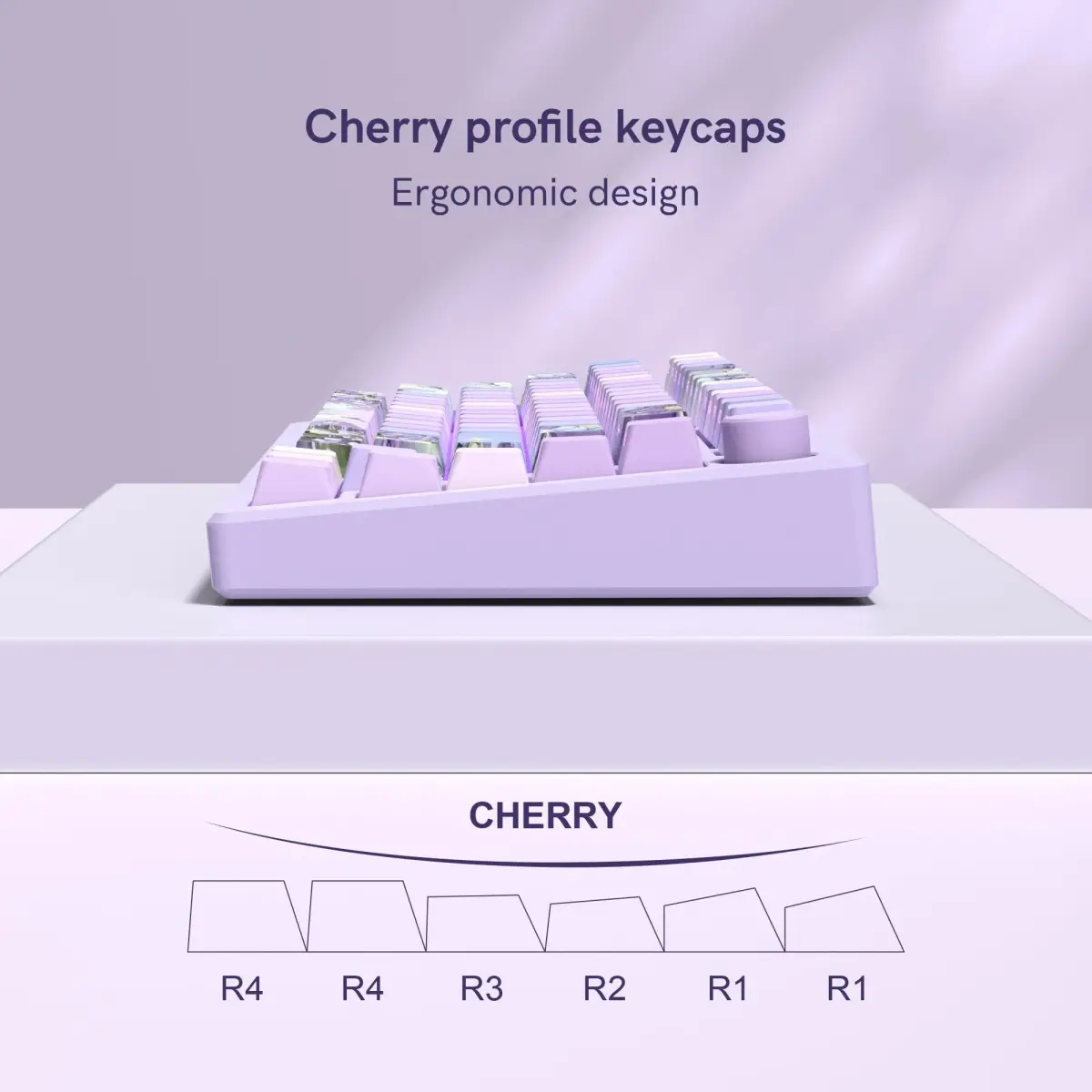 dagaladoo Purple Double Shot PBT Keycaps Set | 130 Keys Cherry Profile Shine Through - view 3