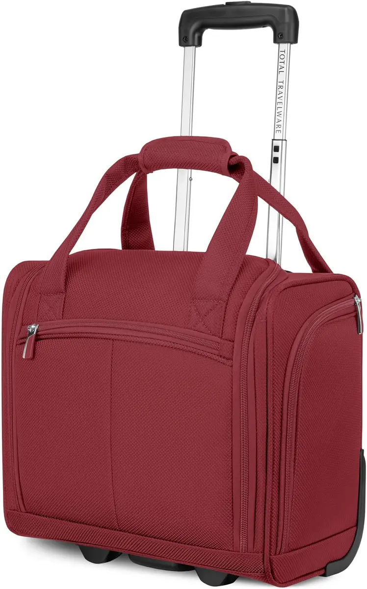 TOTAL TRAVELWARE 15" Under Seat Bag, Wine | Durable Poly-Ballistic Fabric, Carry-On Friendly - view 4