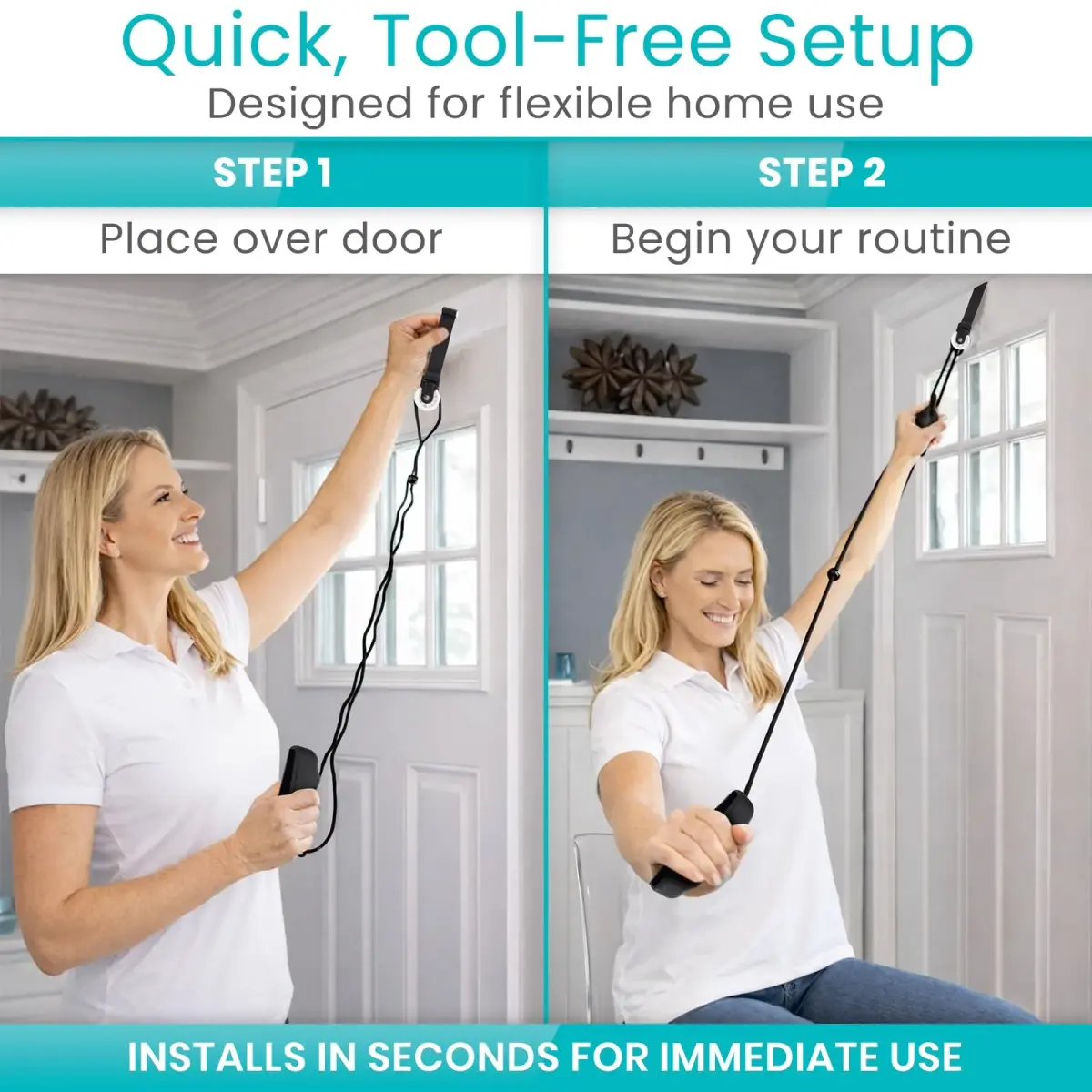 Vive Shoulder Pulley for Physical Therapy - Over the Door Pulley for Frozen Shoulder Rehab | 0.1 kg (0.22 lb) - view 9