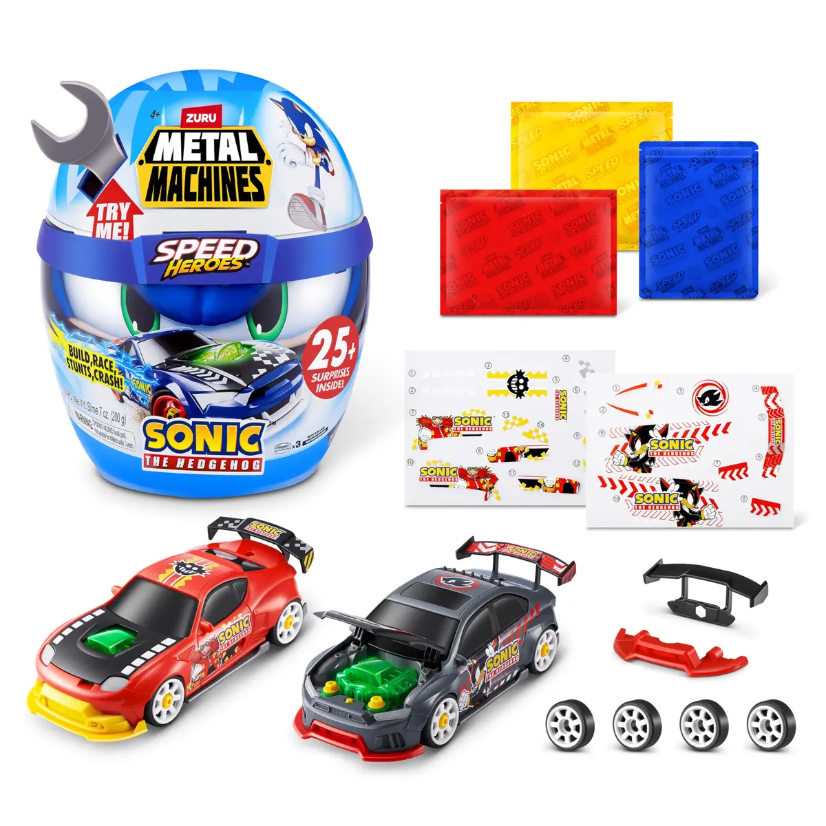Zuru Metal Machines Speed Heroes Sonic The Hedgehog | Build & Race Custom Race Car with Lights & Sounds - view 3