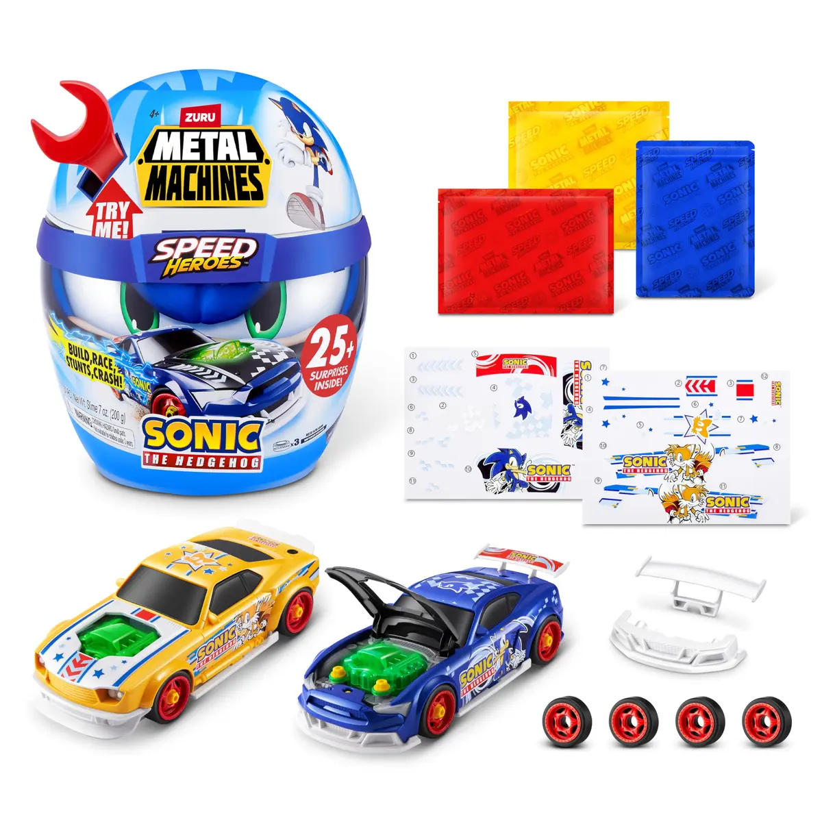 Zuru Metal Machines Speed Heroes Sonic The Hedgehog | Build & Race Custom Race Car with Lights & Sounds - view 4