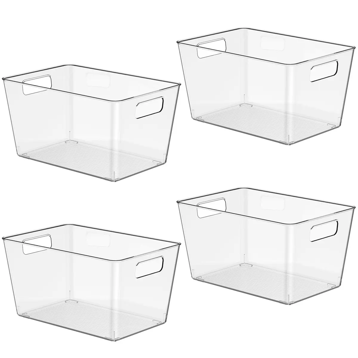 Faryuan 4 Pack Large Plastic Storage Bins 11" | BPA-Free Kitchen Organizer - main product image