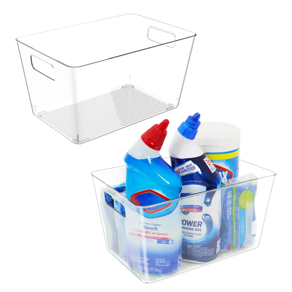 Faryuan 4 Pack Large Plastic Storage Bins 11" | BPA-Free Kitchen Organizer - view 5